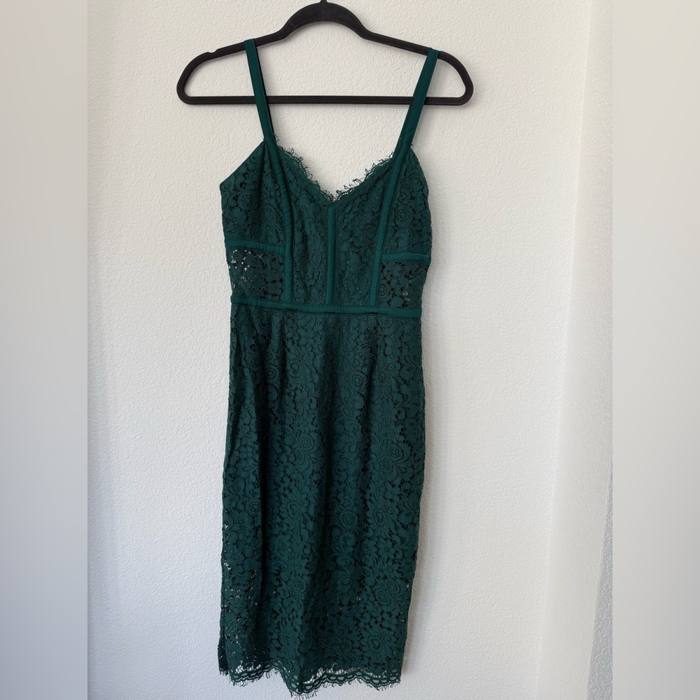 Express Teal Lace Midi Dress
